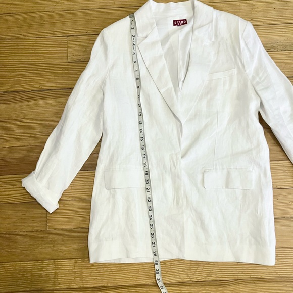 NWOT STAUD Linen Maxwell Blazer in White Sz M. - Picture 9 of 16